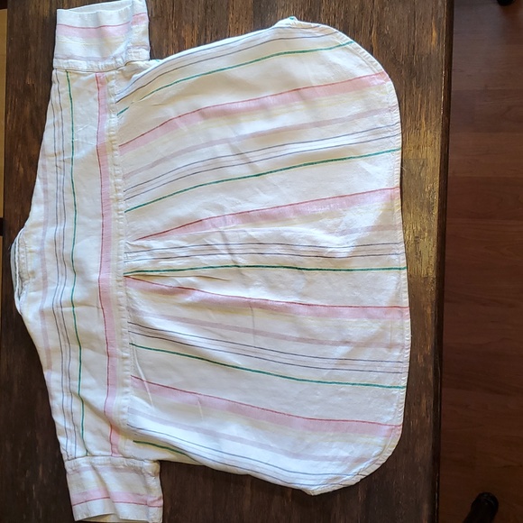 Madewell Linen Blend Daily Shirt - Rainbow Stripe - Size Medium - Picture 3 of 10